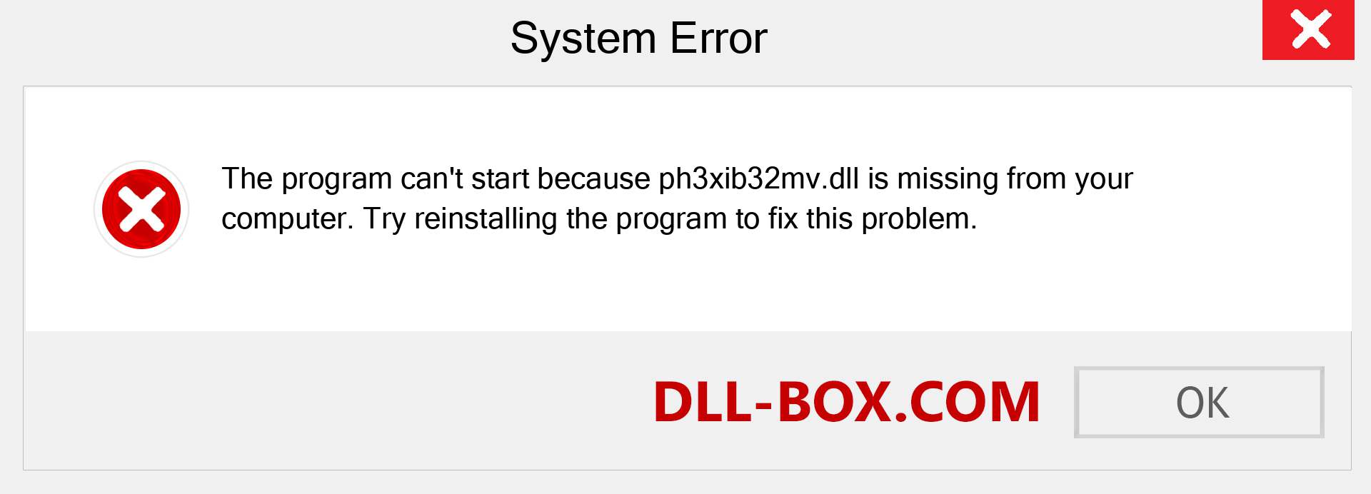  ph3xib32mv.dll file is missing?. Download for Windows 7, 8, 10 - Fix  ph3xib32mv dll Missing Error on Windows, photos, images
